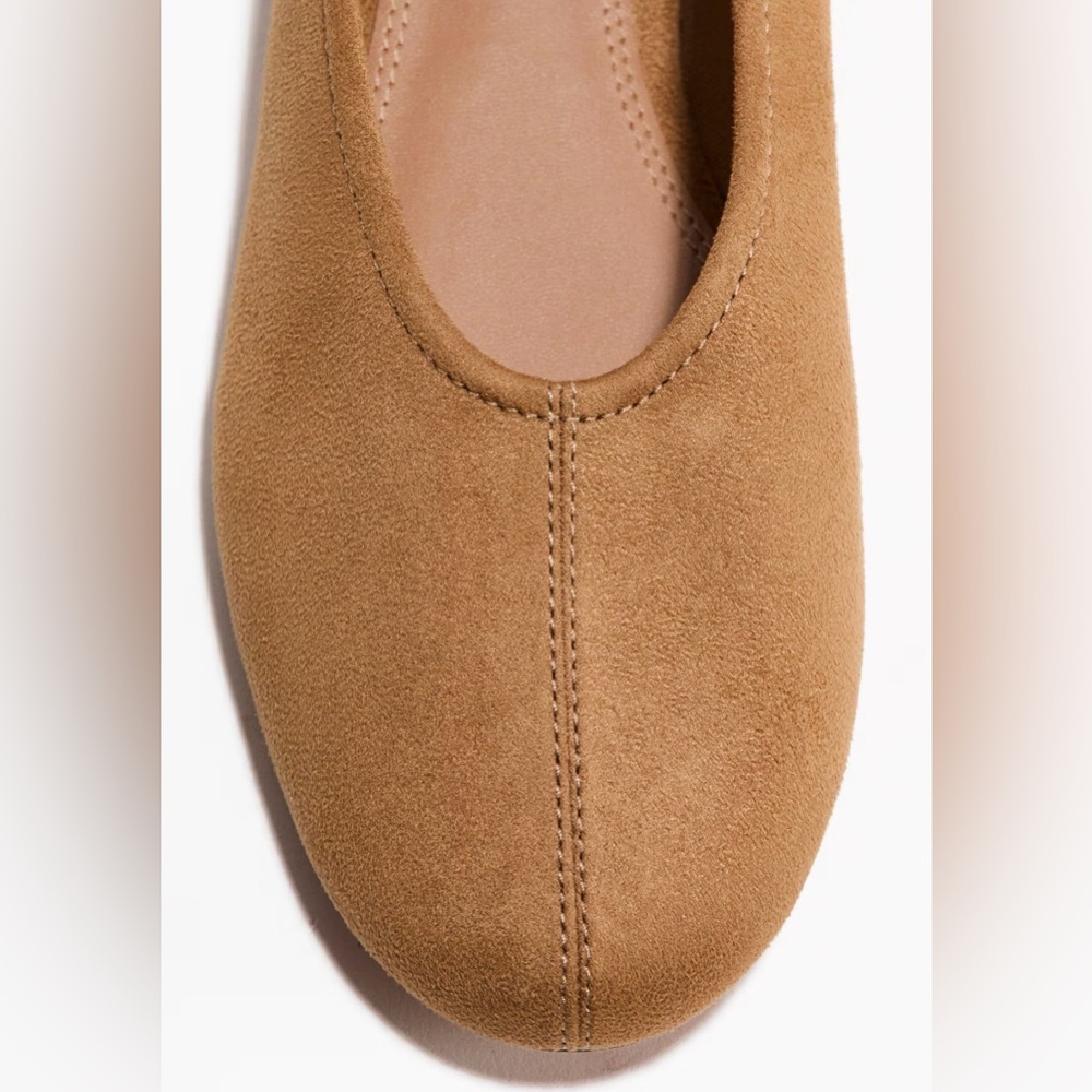 H&M Women's Camel Faux-Suede Ballet Flats - Picture 4 of 5